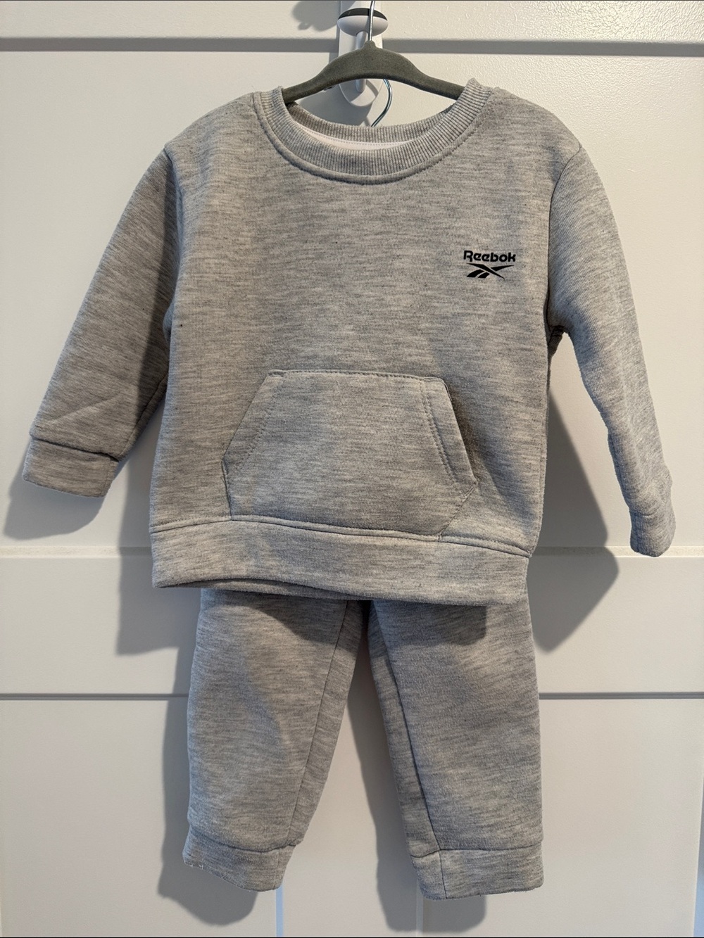 Reebok Kids Heather Grey Sweatshirt & Joggers Set